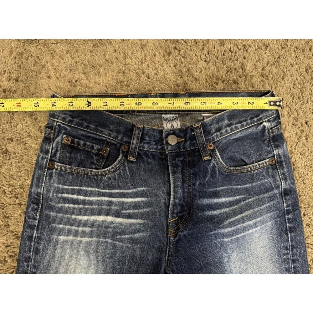 LUCKY BRAND Vintage Dungarees Boot Cut Jeans Mid Rise Western Boho Y2K 27x31 - Picture 6 of 9